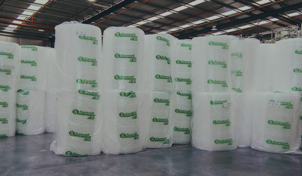 Sancell-bubble-wrap-rolls-in-warehouse